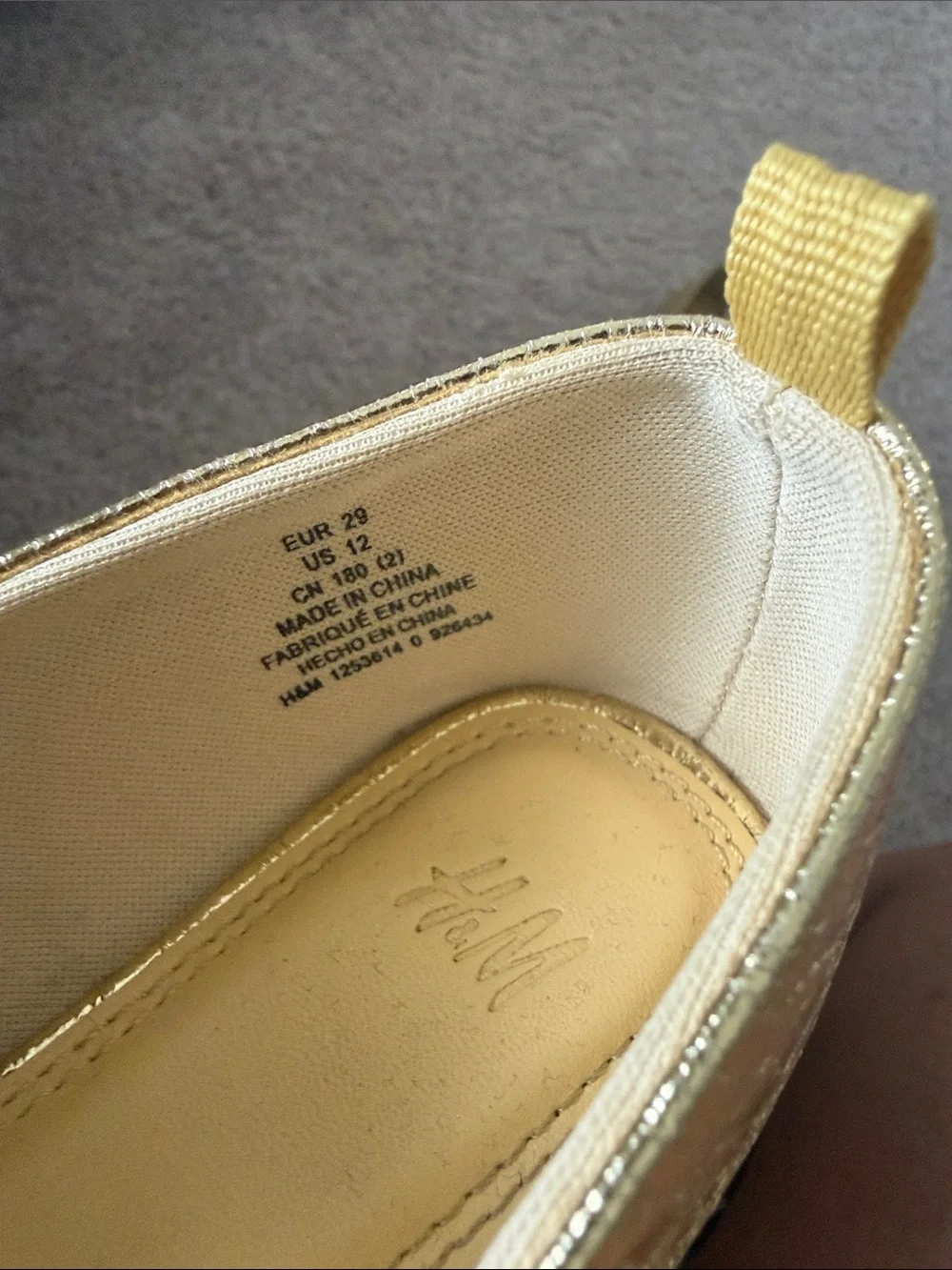 H&M Metallic Gold Girls' Mary Jane Flats
